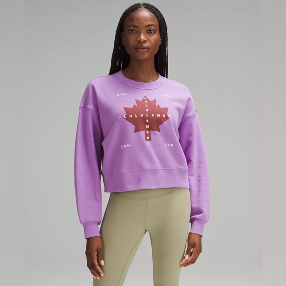 Lululemon Team Canada Perfectly Oversized Cropped Crew Neck Sweatshirt Sz 8 - Picture 14 of 14